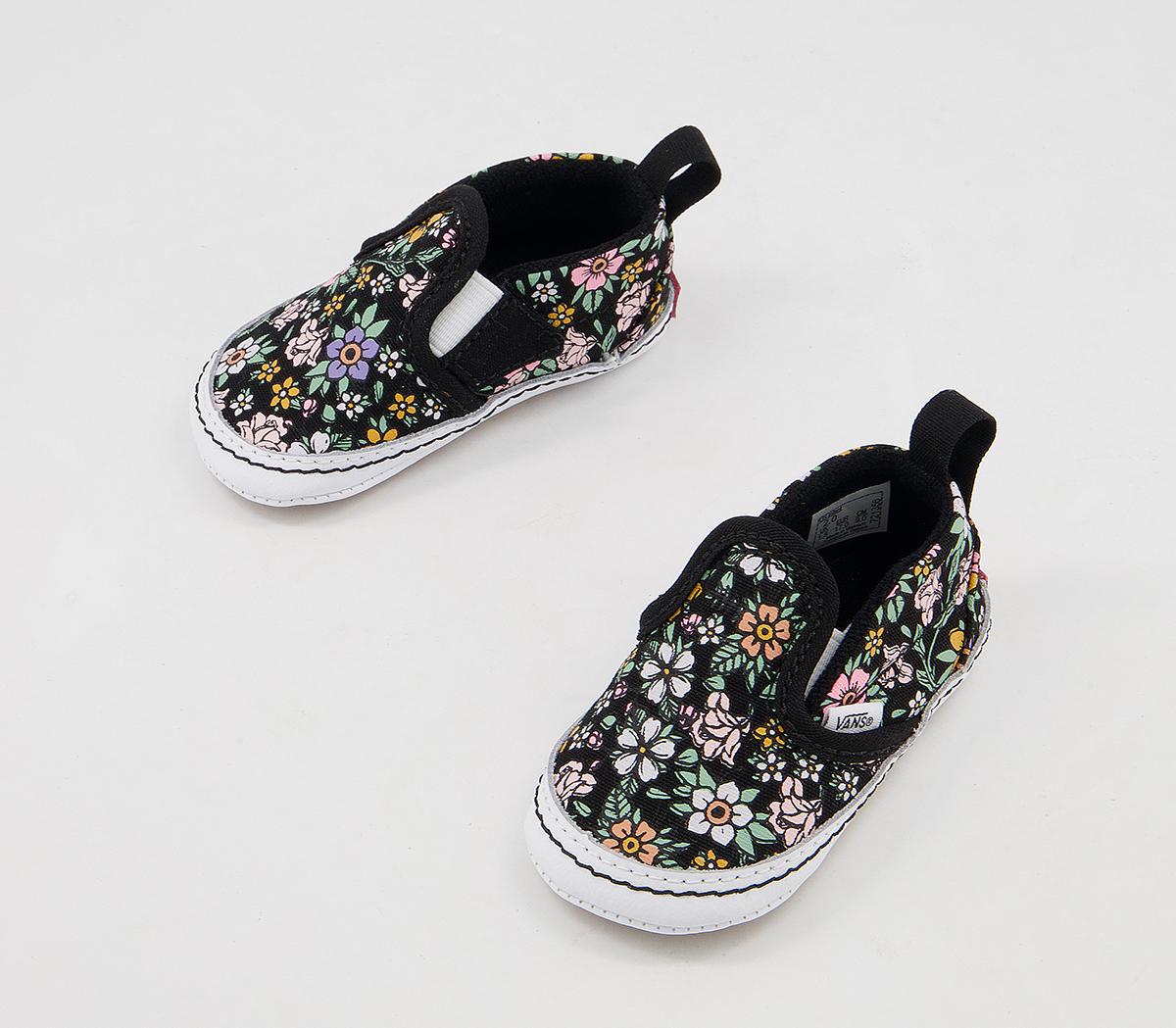 Vans Classic Slip On Crib Trainers Vans Classic Slip On Crib Trainers Floral Black True White