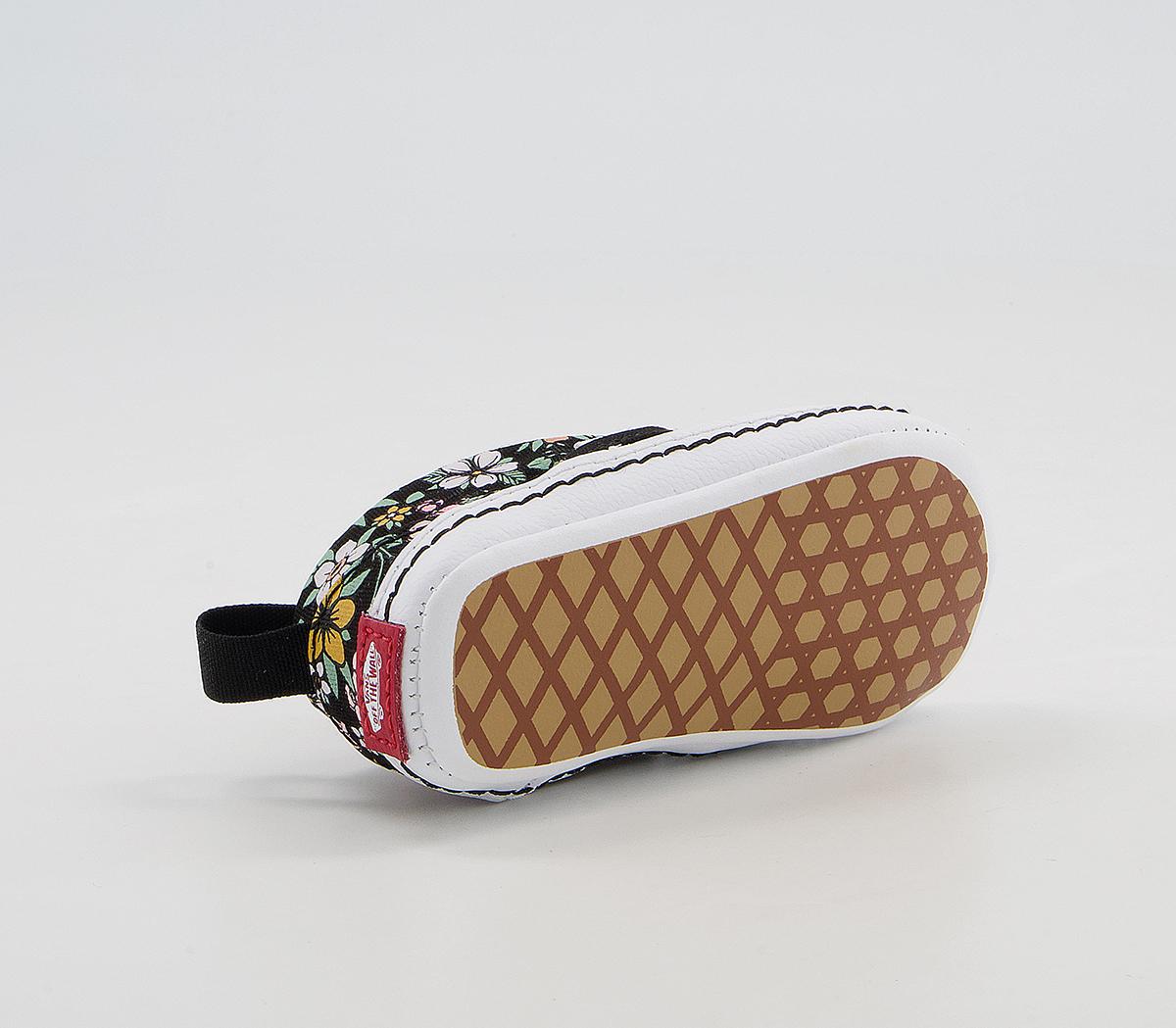 Vans Classic Slip On Crib Trainers Vans Classic Slip On Crib Trainers Floral Black True White