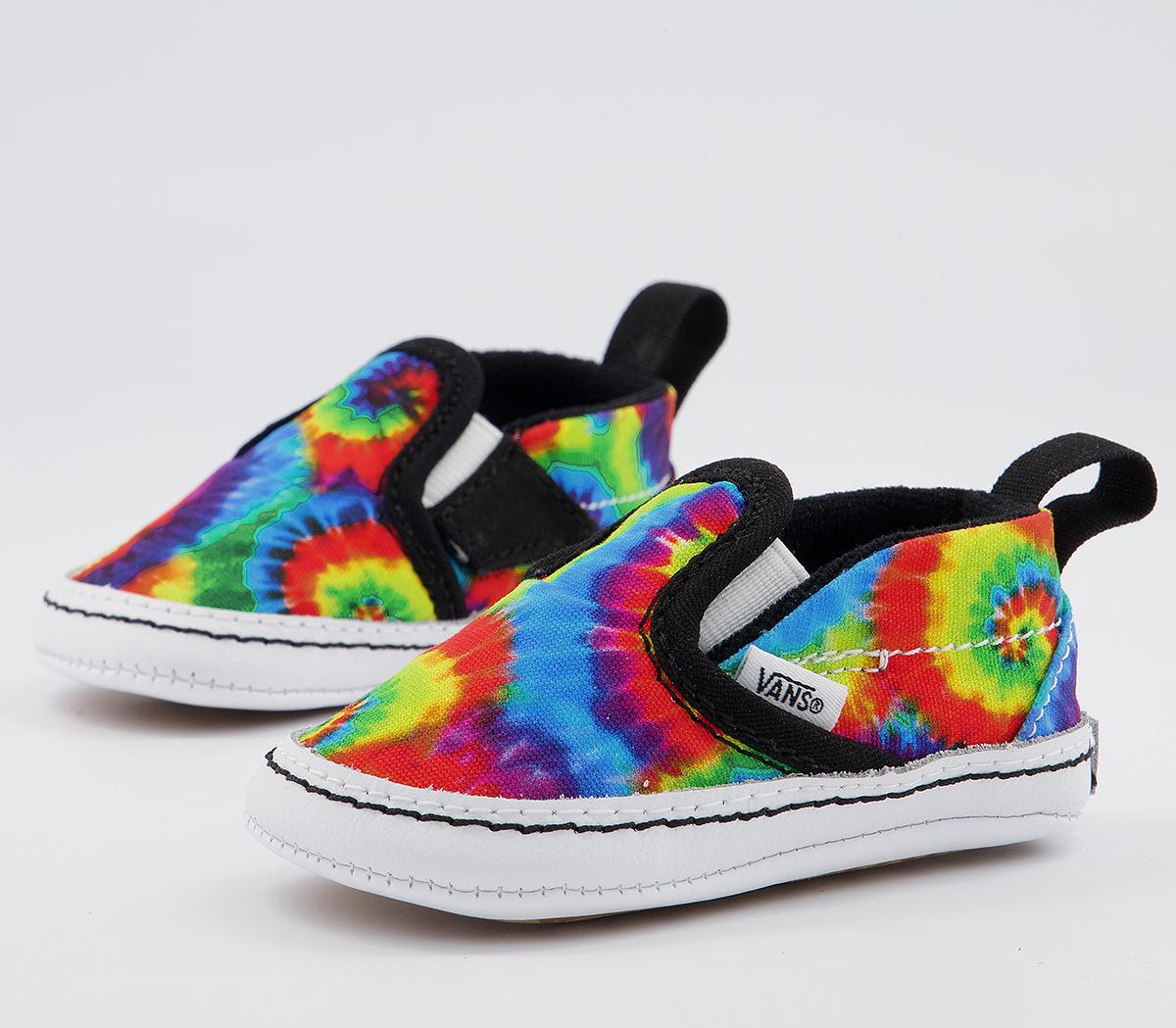 Vans Classic Slip On Crib Trainers Vans Classic Slip On Crib Trainers Tie Dye Multi True White