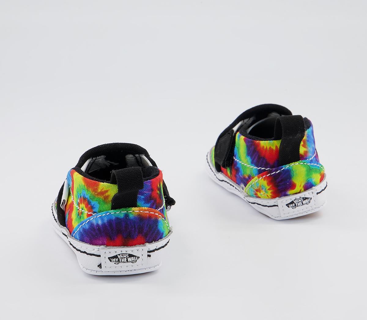 Vans Classic Slip On Crib Trainers Vans Classic Slip On Crib Trainers Tie Dye Multi True White