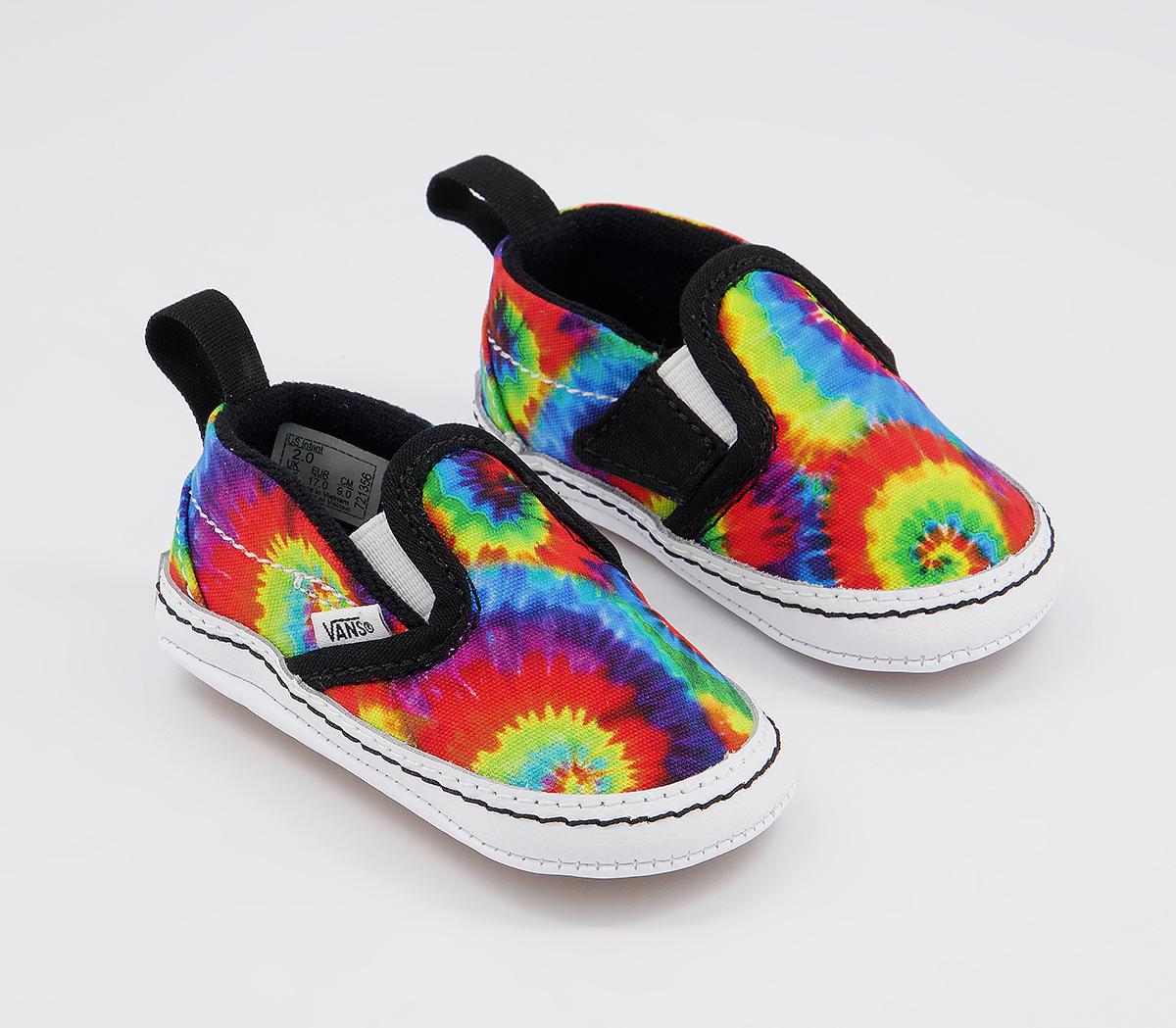 Vans Classic Slip On Crib Trainers Vans Classic Slip On Crib Trainers Tie Dye Multi True White
