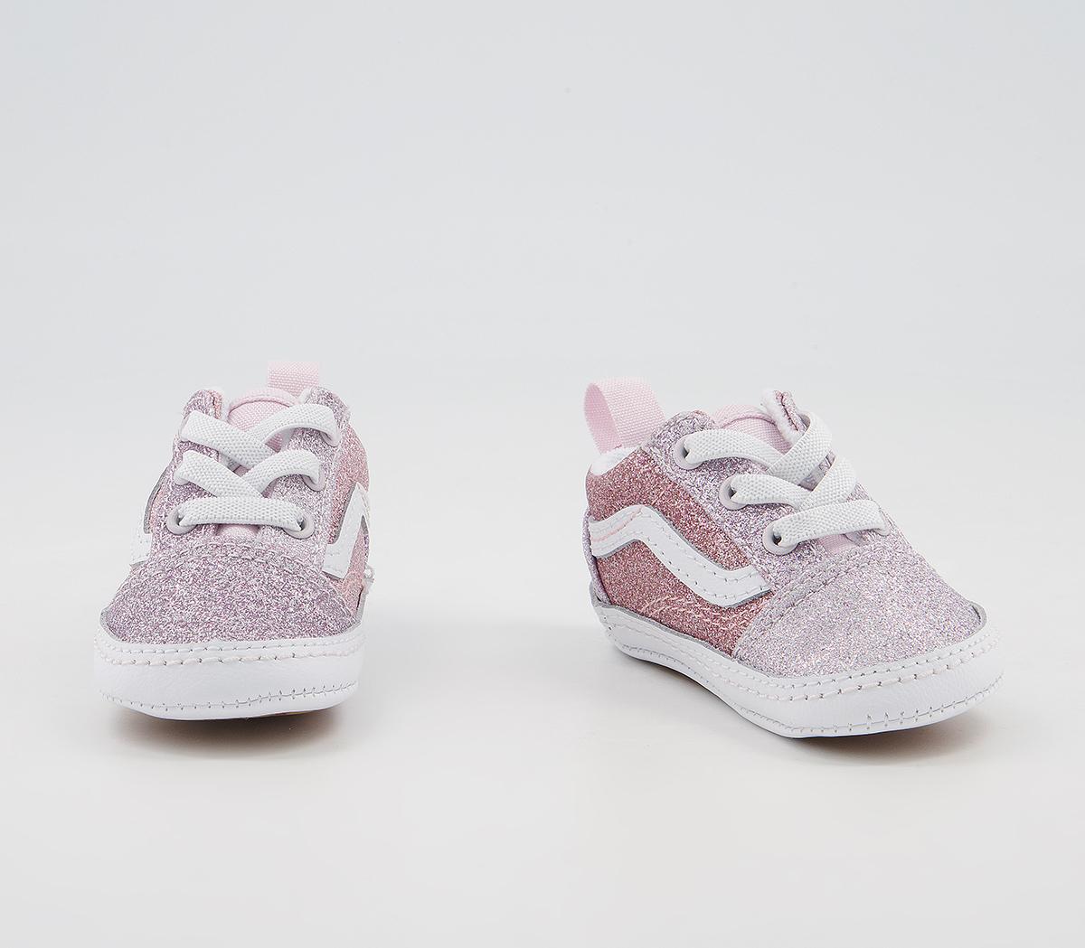 Vans Old Skool Crib Trainers Vans Old Skool Crib Trainers Glitter Orchid Ice Powder Pink