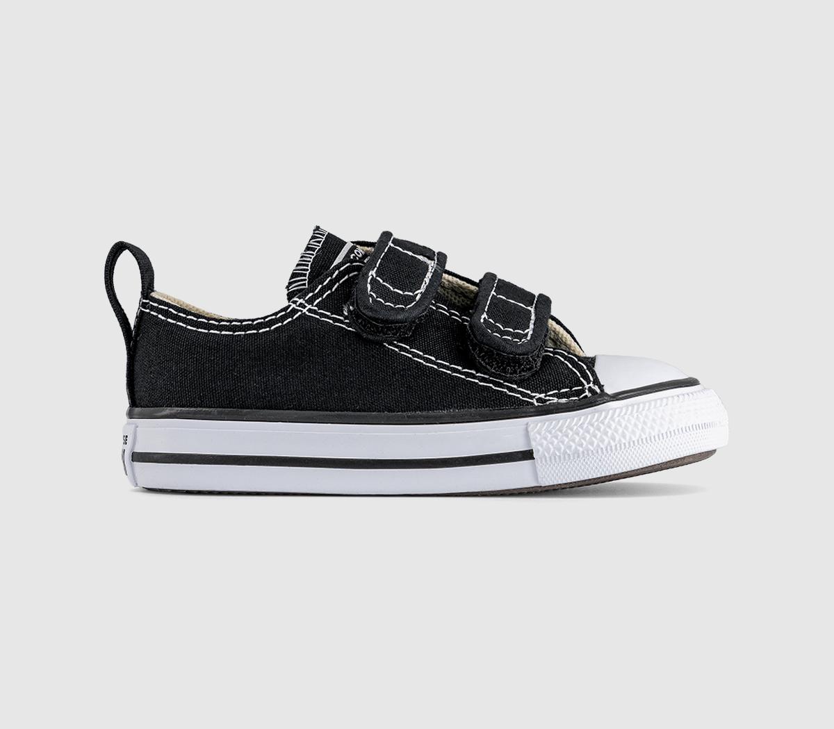 Converse Kids All Star 2vlace Trainers Black White, 8 Infant