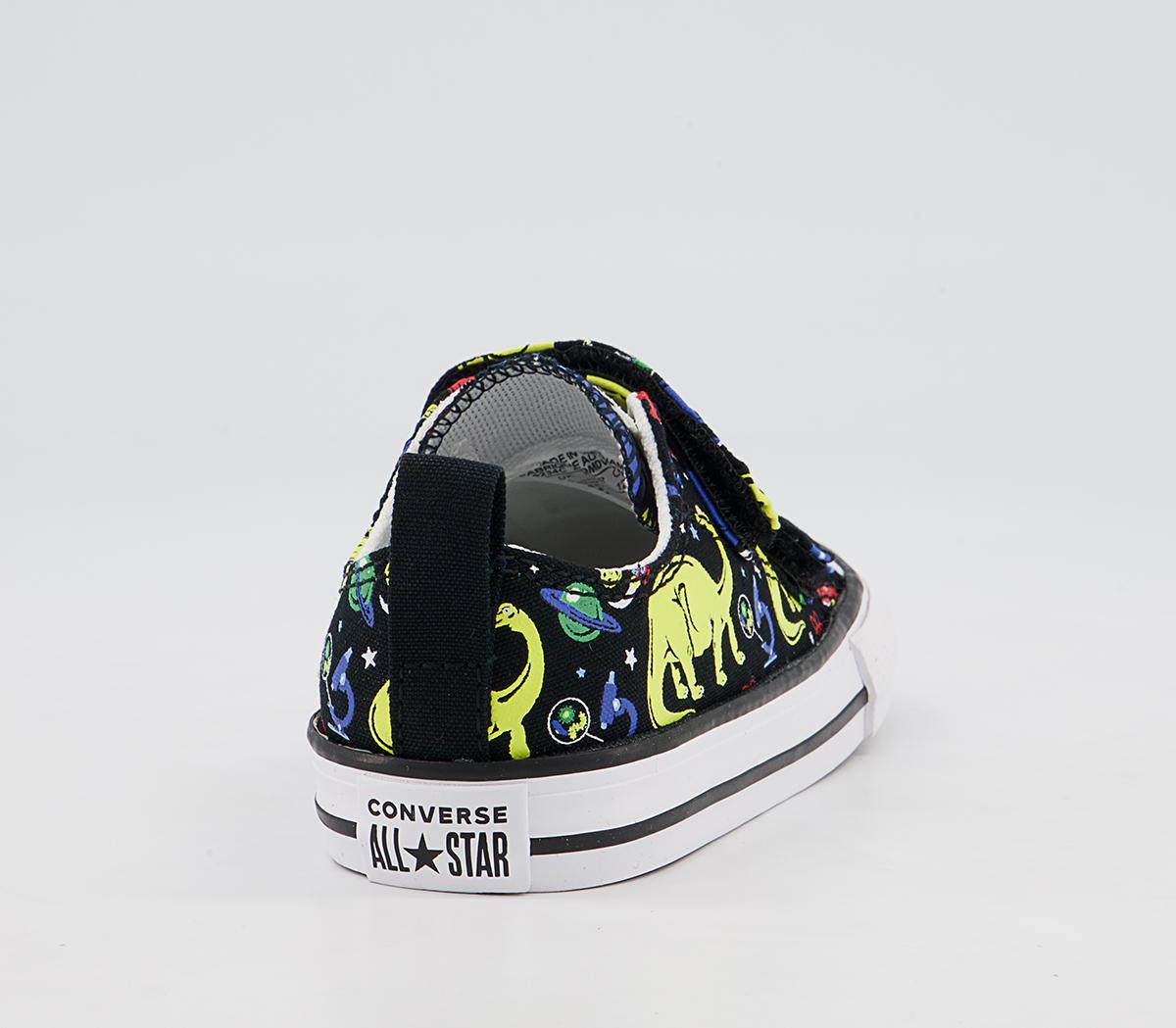 Converse All Star 2vlace Trainers Converse All Star 2vlace Trainers Black Multi Dinosaur