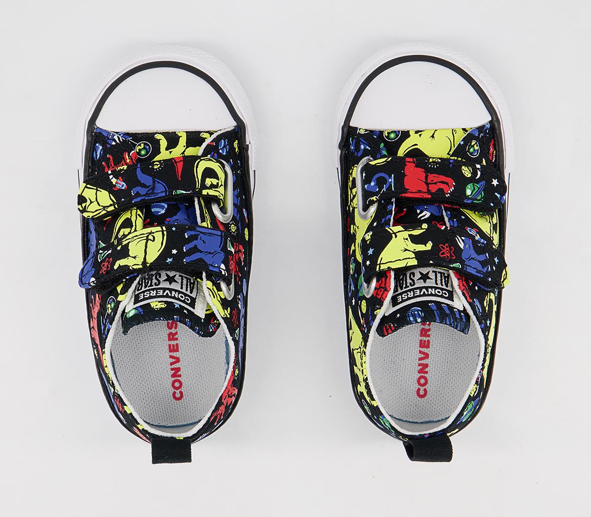 Converse All Star 2vlace Trainers Converse All Star 2vlace Trainers Black Multi Dinosaur