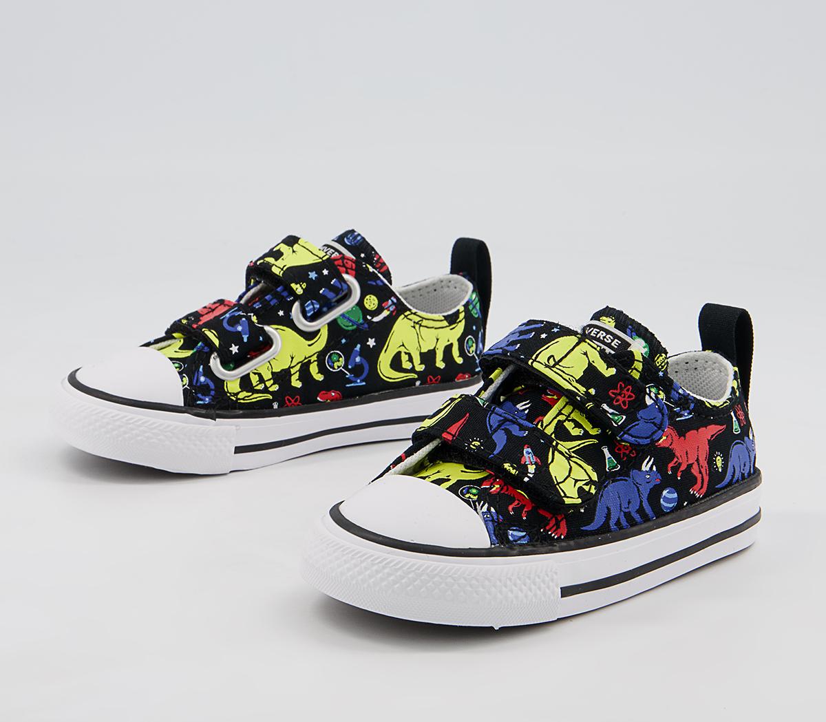 Converse All Star 2vlace Trainers Converse All Star 2vlace Trainers Black Multi Dinosaur