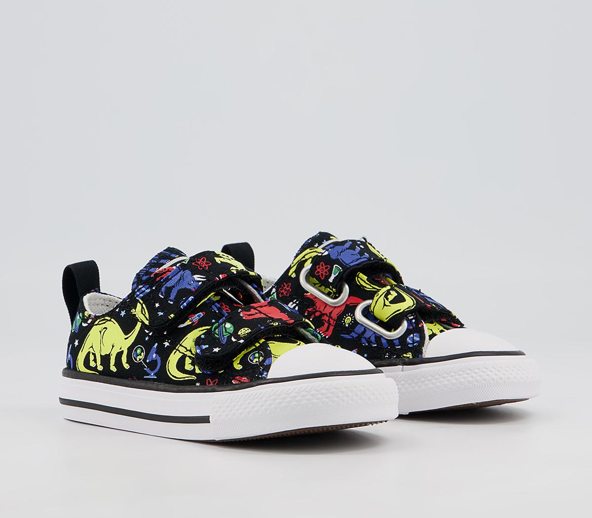 Converse All Star 2vlace Trainers Converse All Star 2vlace Trainers Black Multi Dinosaur