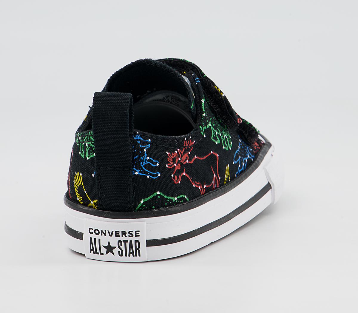 Converse All Star 2vlace Trainers Converse All Star 2vlace Trainers Black White Animal Constellation