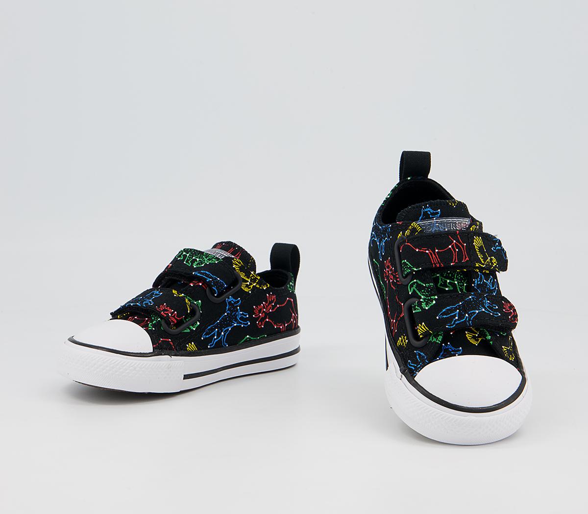 Converse All Star 2vlace Trainers Converse All Star 2vlace Trainers Black White Animal Constellation