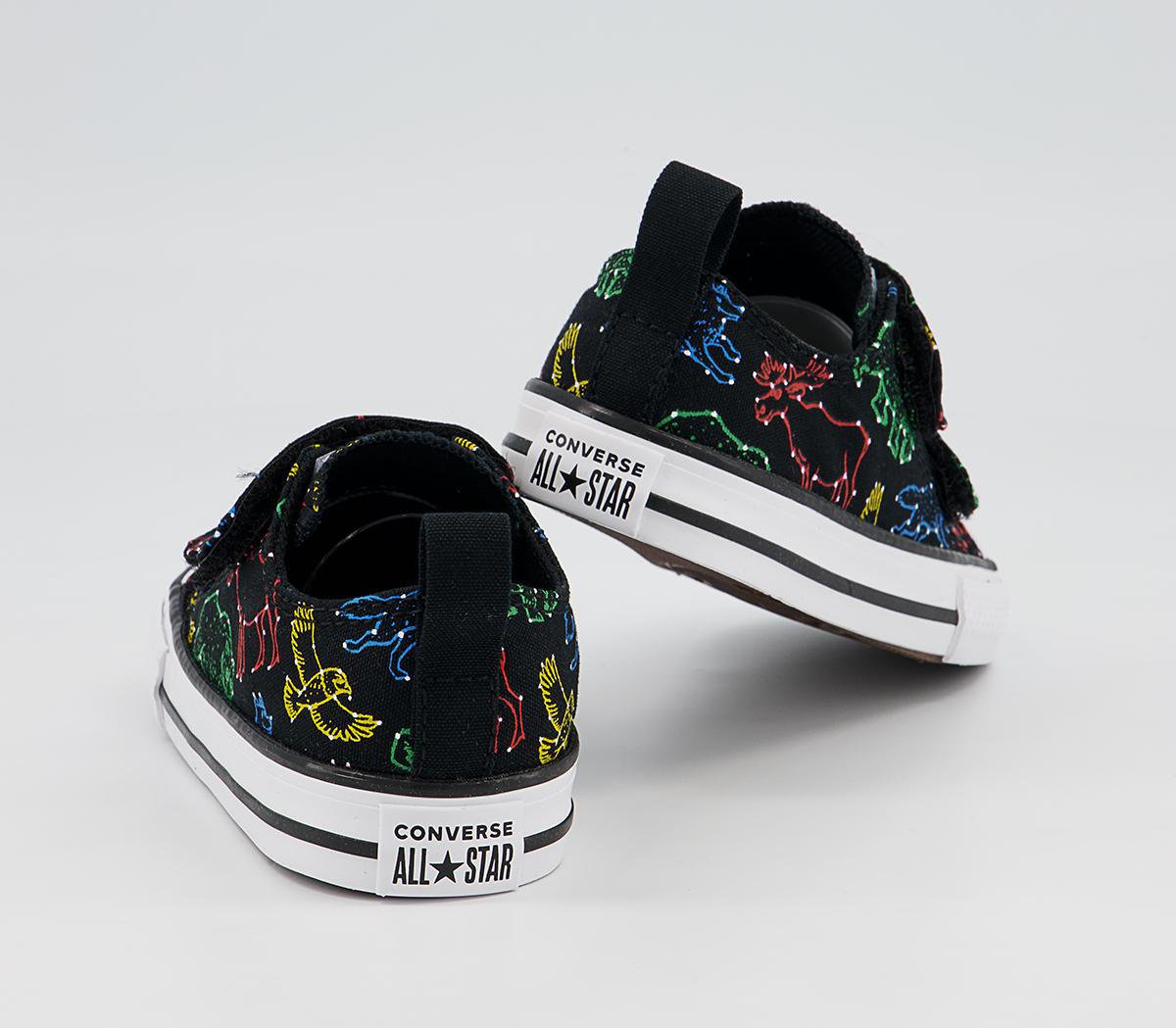Converse All Star 2vlace Trainers Converse All Star 2vlace Trainers Black White Animal Constellation