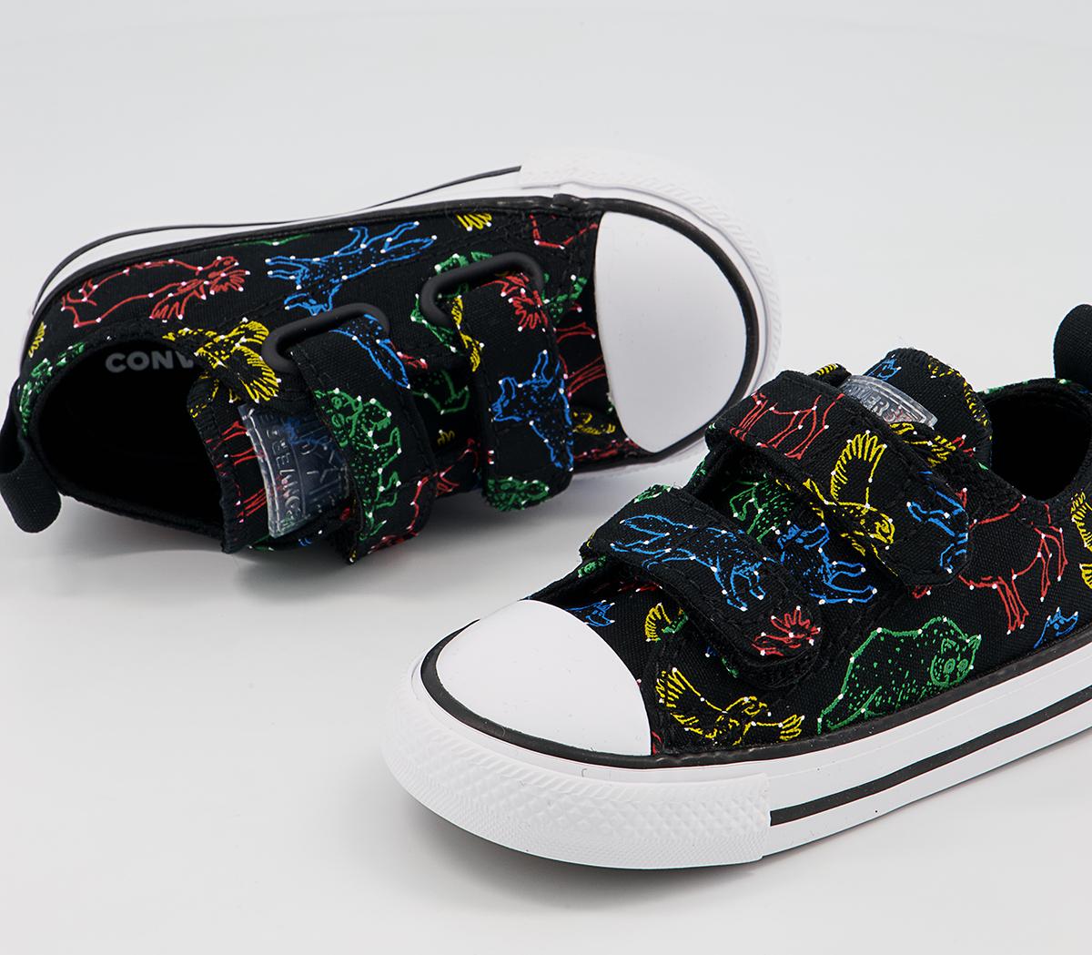 Converse All Star 2vlace Trainers Converse All Star 2vlace Trainers Black White Animal Constellation