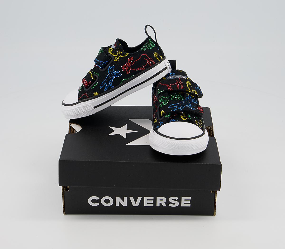 Converse All Star 2vlace Trainers Converse All Star 2vlace Trainers Black White Animal Constellation