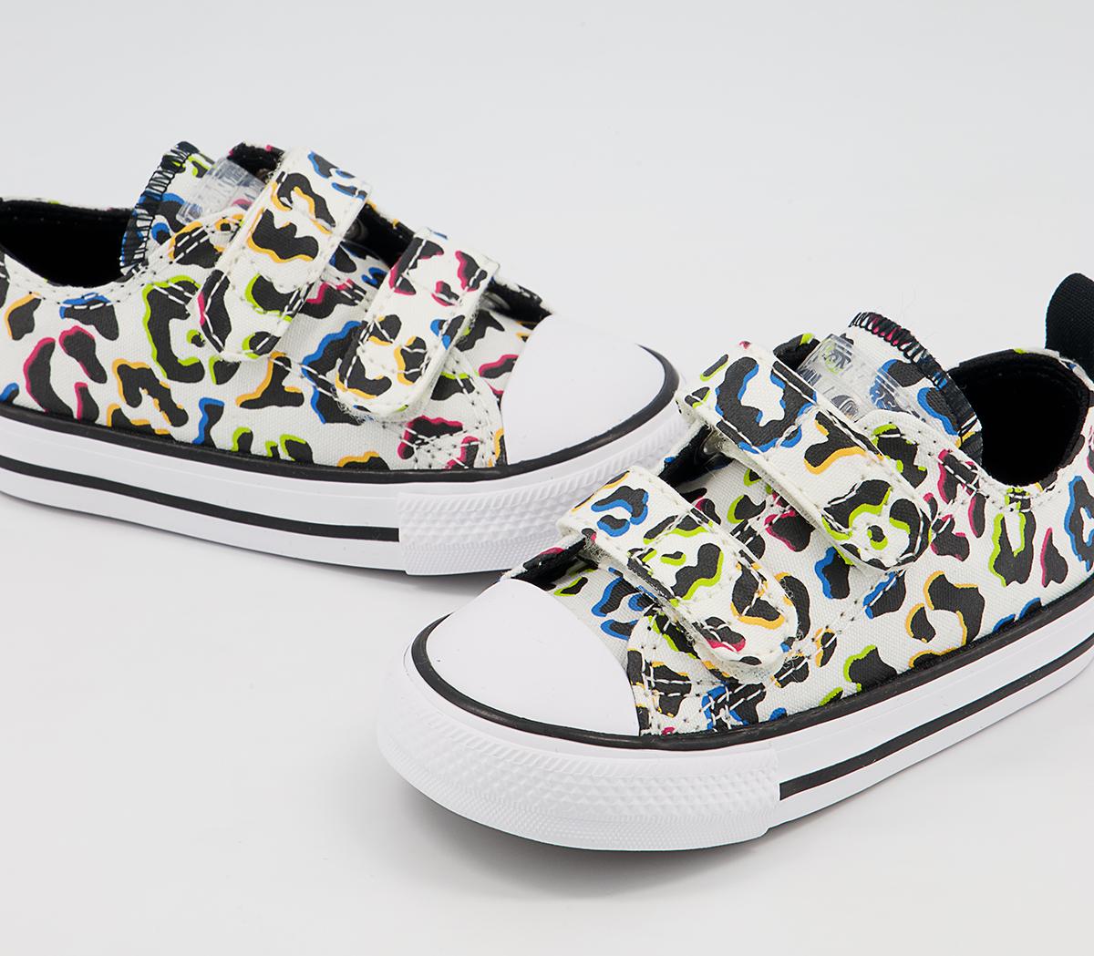 Converse All Star 2vlace Trainers Converse All Star 2vlace Trainers Egret Black Pink Leopard