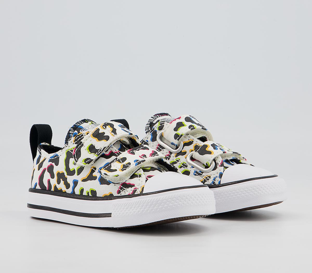 Converse All Star 2vlace Trainers Converse All Star 2vlace Trainers Egret Black Pink Leopard