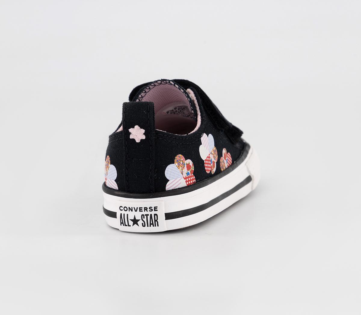 Converse All Star 2vlace Trainers Black Sunrise Pink Vintage White