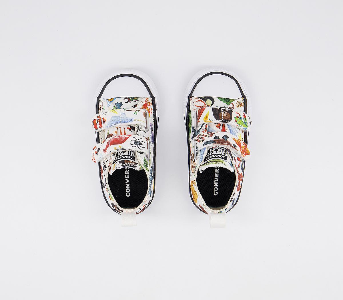 Converse All Star 2vlace Trainers Converse All Star 2vlace Trainers White Black White Animals