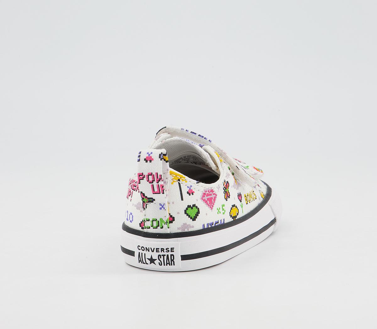 Converse All Star 2vlace Trainers Converse All Star 2vlace Trainers White Black Bold Pink Gamer