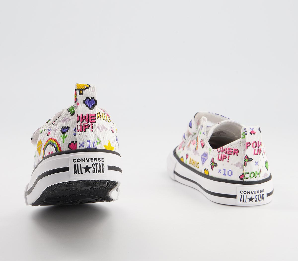 Converse All Star 2vlace Trainers Converse All Star 2vlace Trainers White Black Bold Pink Gamer