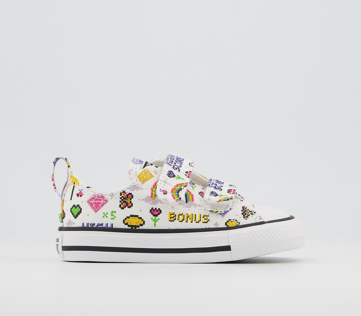 ConverseAll Star 2vlace Trainers ConverseAll Star 2vlace TrainersWhite Black Bold Pink Gamer