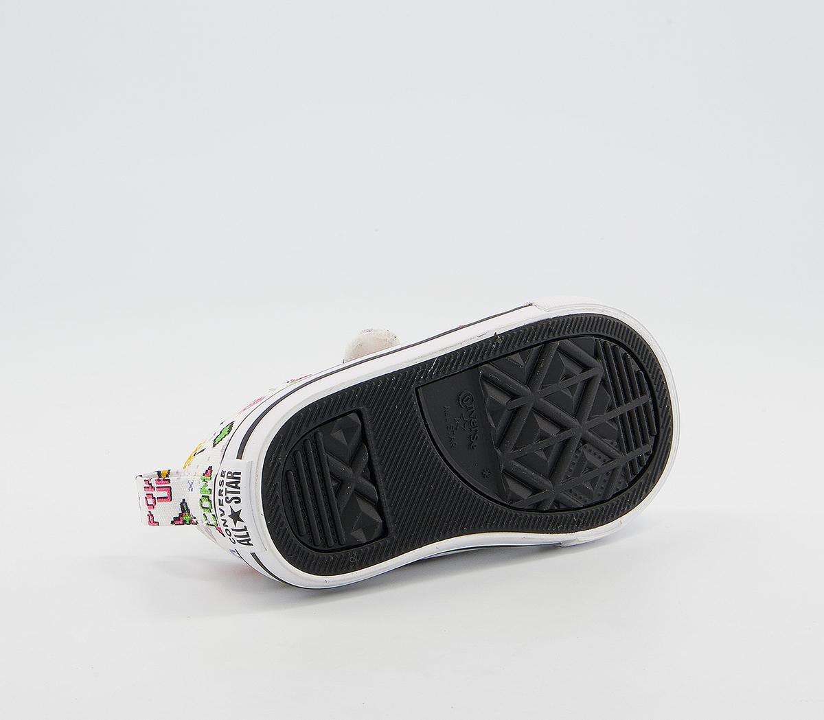 Converse All Star 2vlace Trainers Converse All Star 2vlace Trainers White Black Bold Pink Gamer