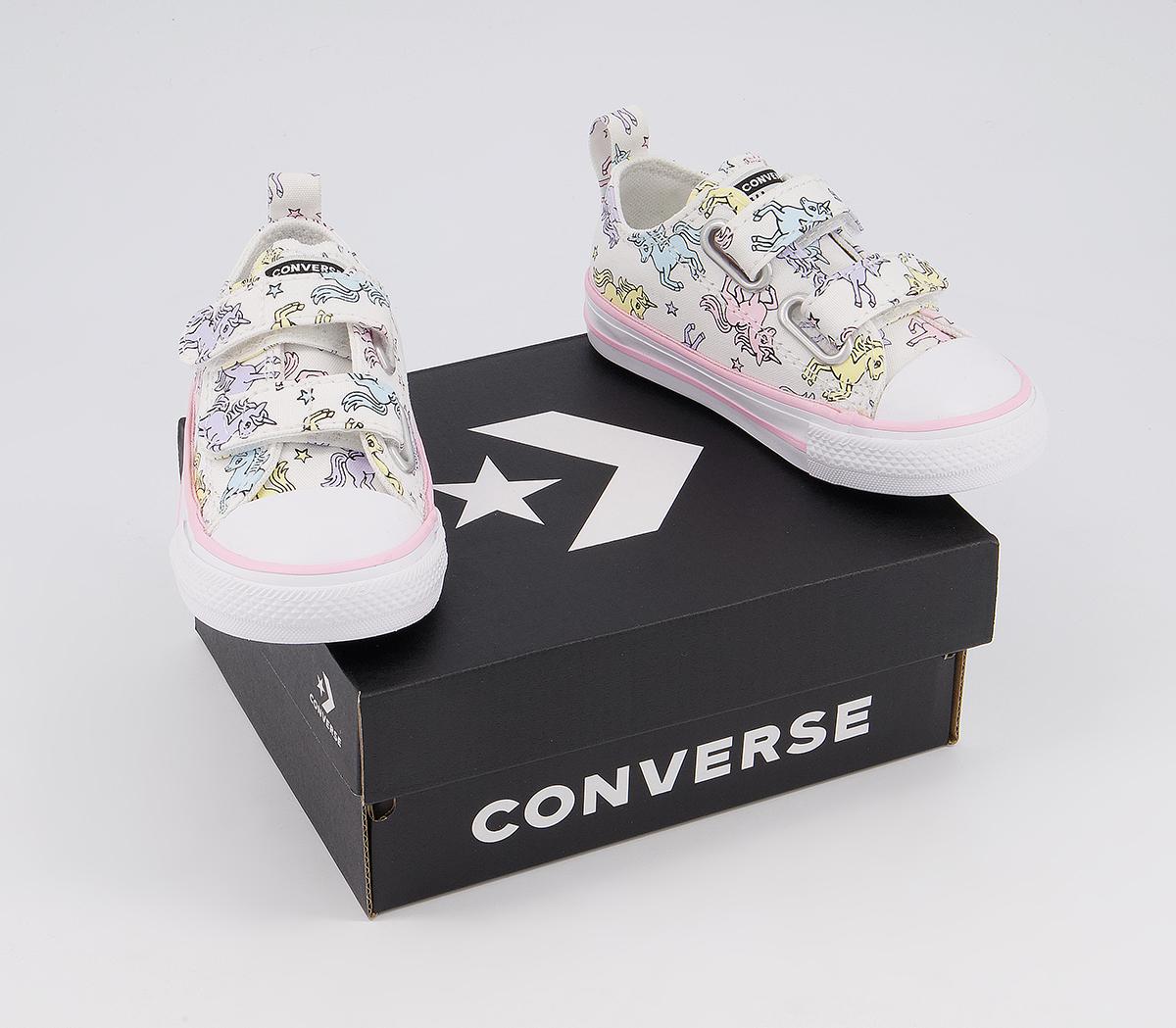 Converse All Star 2vlace Trainers Converse All Star 2vlace Trainers White Pastel Unicorn Exclusive