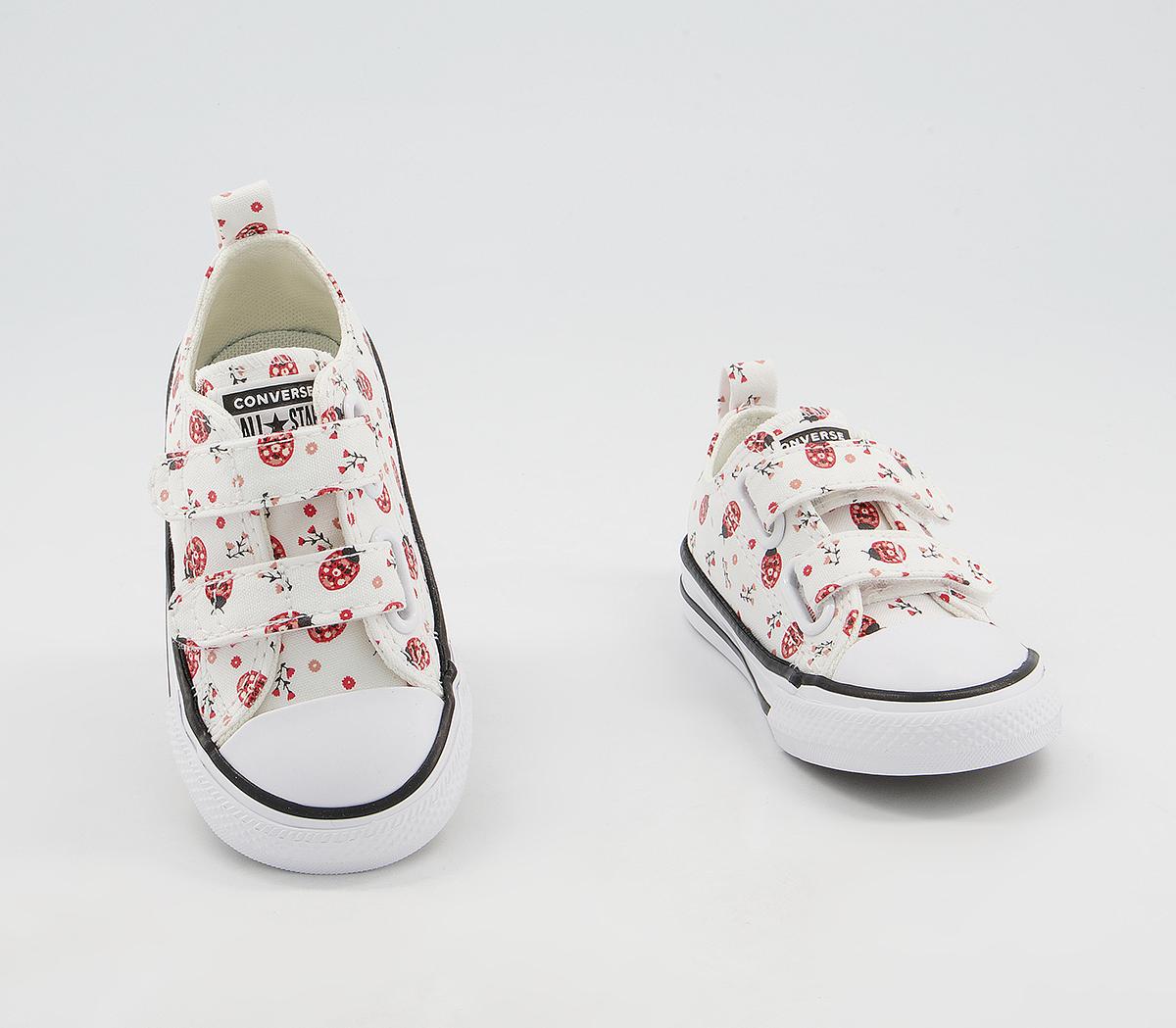 Converse All Star 2vlace Trainers Converse All Star 2vlace Trainers White Red Black Flowery Bugs