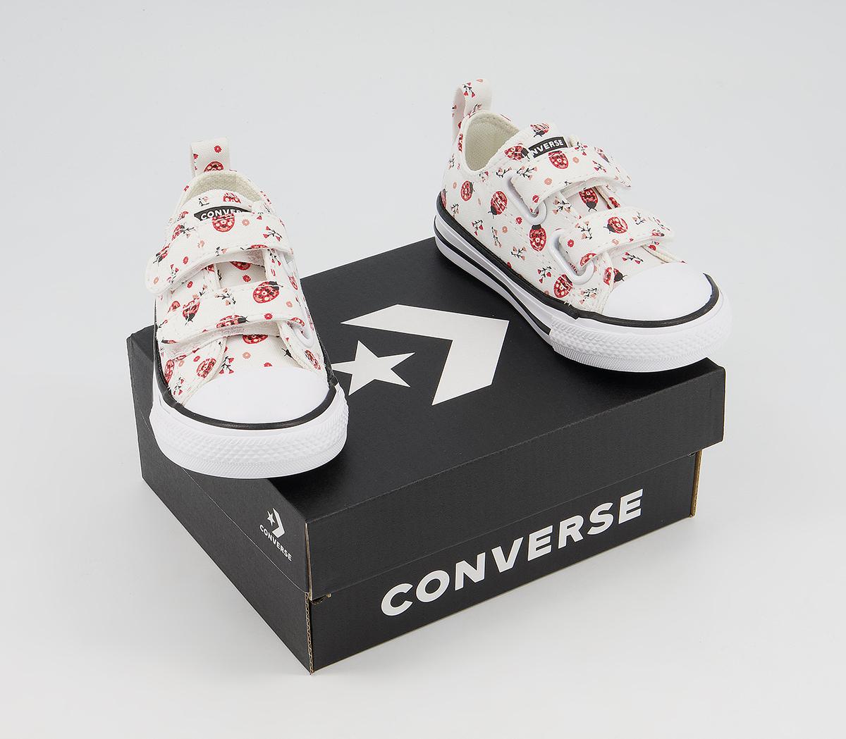 Converse All Star 2vlace Trainers Converse All Star 2vlace Trainers White Red Black Flowery Bugs