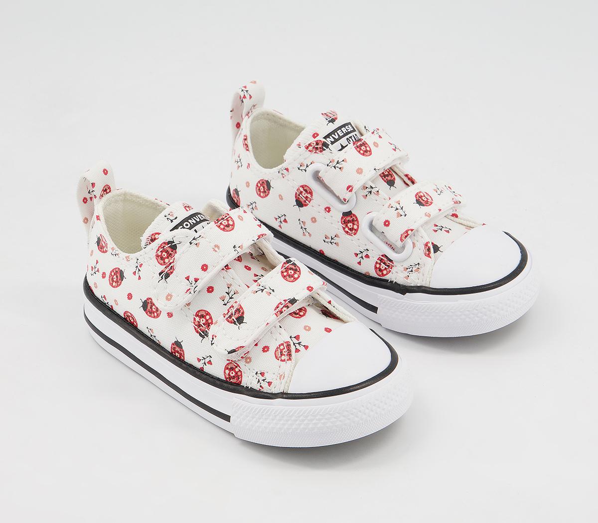 Converse All Star 2vlace Trainers Converse All Star 2vlace Trainers White Red Black Flowery Bugs