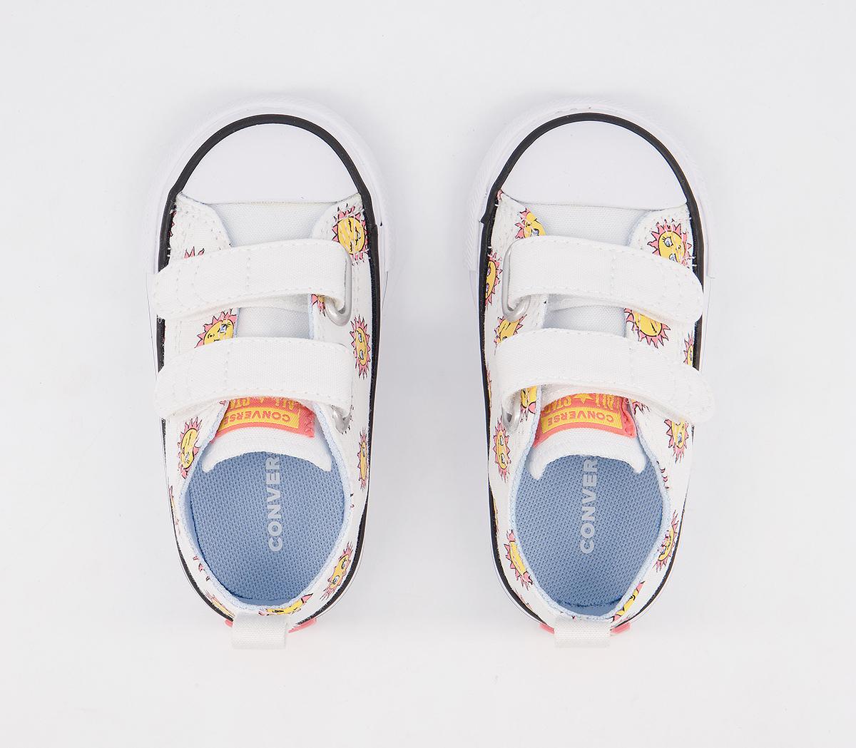 Converse All Star 2vlace Trainers Converse All Star 2vlace Trainers White Citron Pulse Chambray Blue Sun