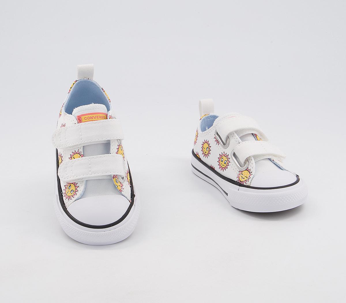 Converse All Star 2vlace Trainers Converse All Star 2vlace Trainers White Citron Pulse Chambray Blue Sun