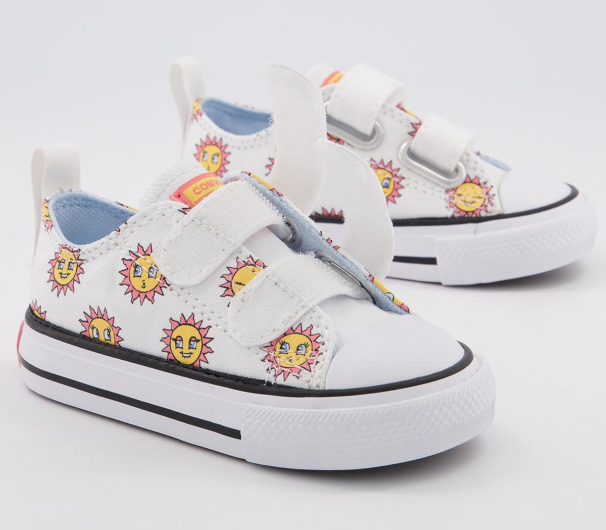 Converse All Star 2vlace Trainers Converse All Star 2vlace Trainers White Citron Pulse Chambray Blue Sun