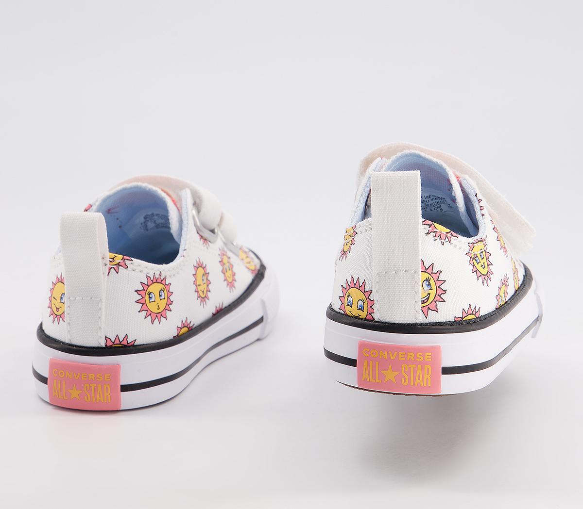 Converse All Star 2vlace Trainers Converse All Star 2vlace Trainers White Citron Pulse Chambray Blue Sun