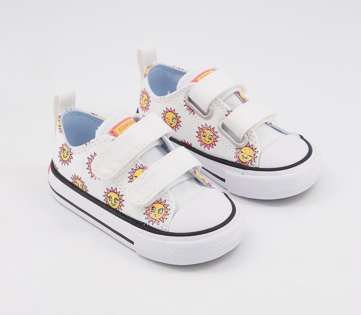 Converse All Star 2vlace Trainers Converse All Star 2vlace Trainers White Citron Pulse Chambray Blue Sun