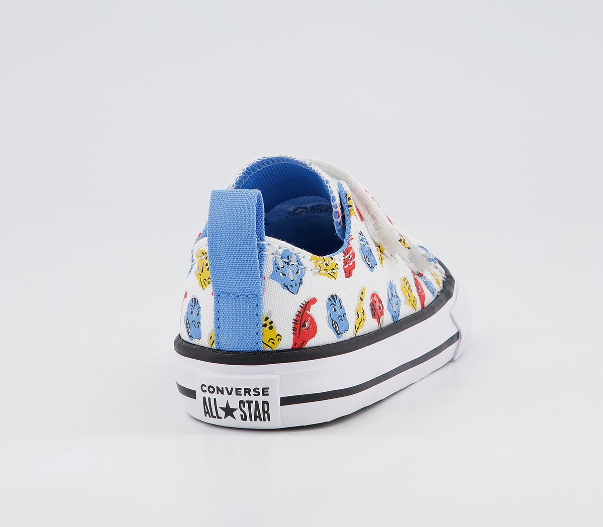 Converse All Star 2vlace Trainers Converse All Star 2vlace Trainers White University Blue Dinosaur