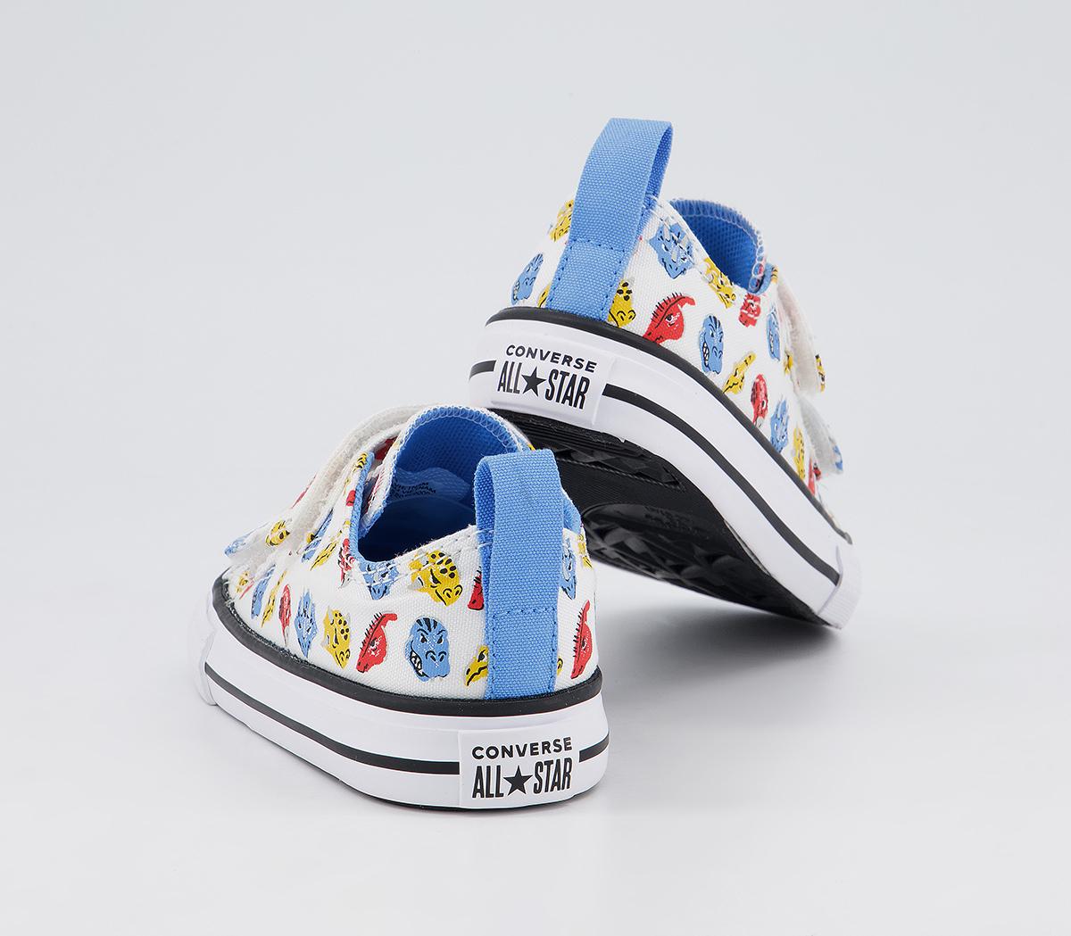 Converse All Star 2vlace Trainers Converse All Star 2vlace Trainers White University Blue Dinosaur