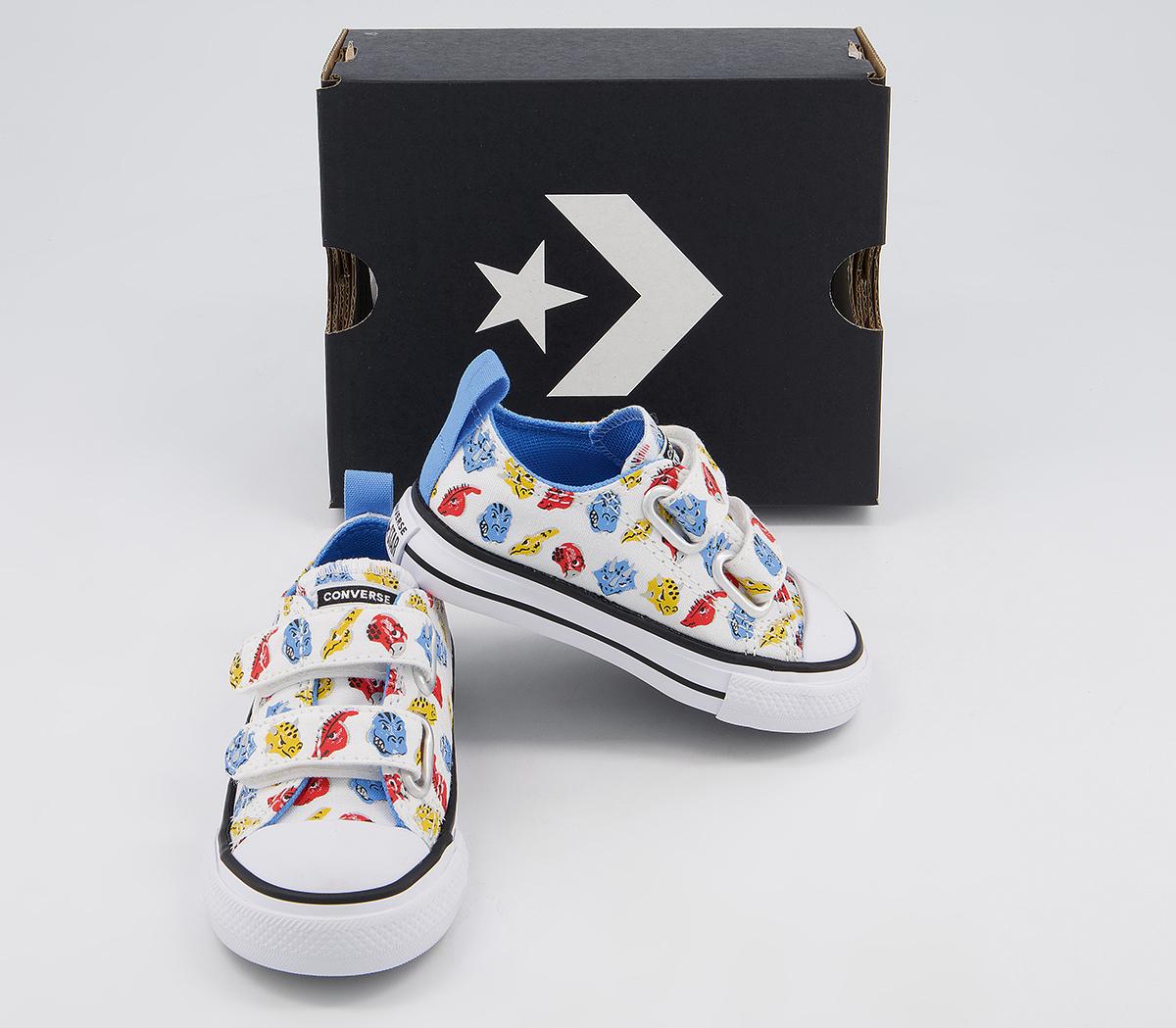 Converse All Star 2vlace Trainers Converse All Star 2vlace Trainers White University Blue Dinosaur
