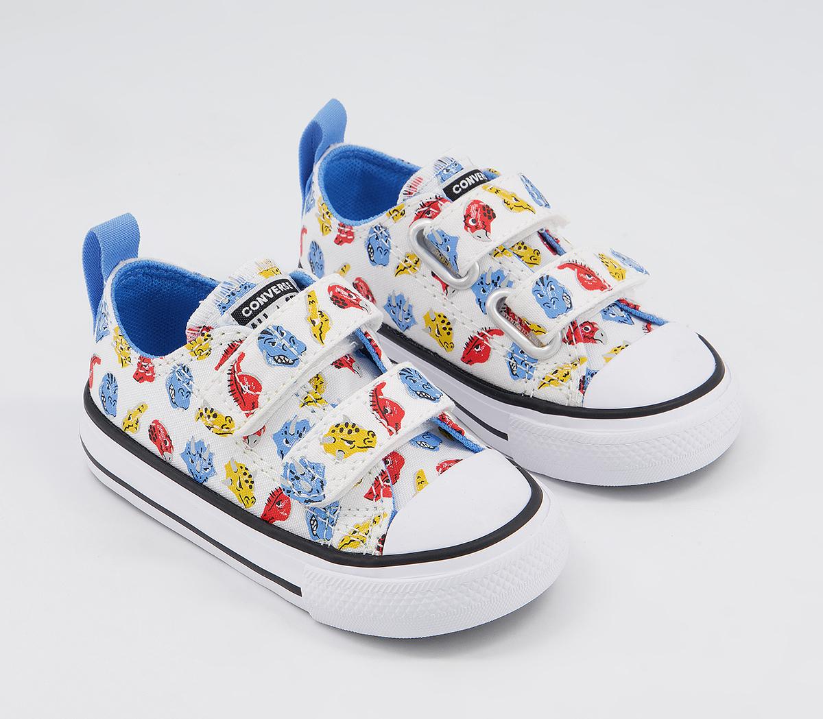 Converse All Star 2vlace Trainers Converse All Star 2vlace Trainers White University Blue Dinosaur