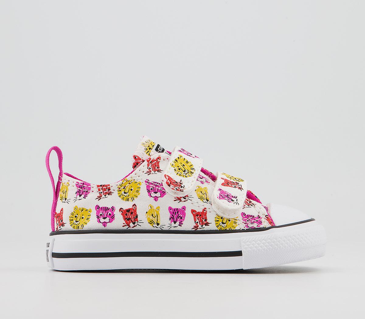 ConverseAll Star 2vlace TrainersWhite Prime Pink Amarillo Jungle Cats