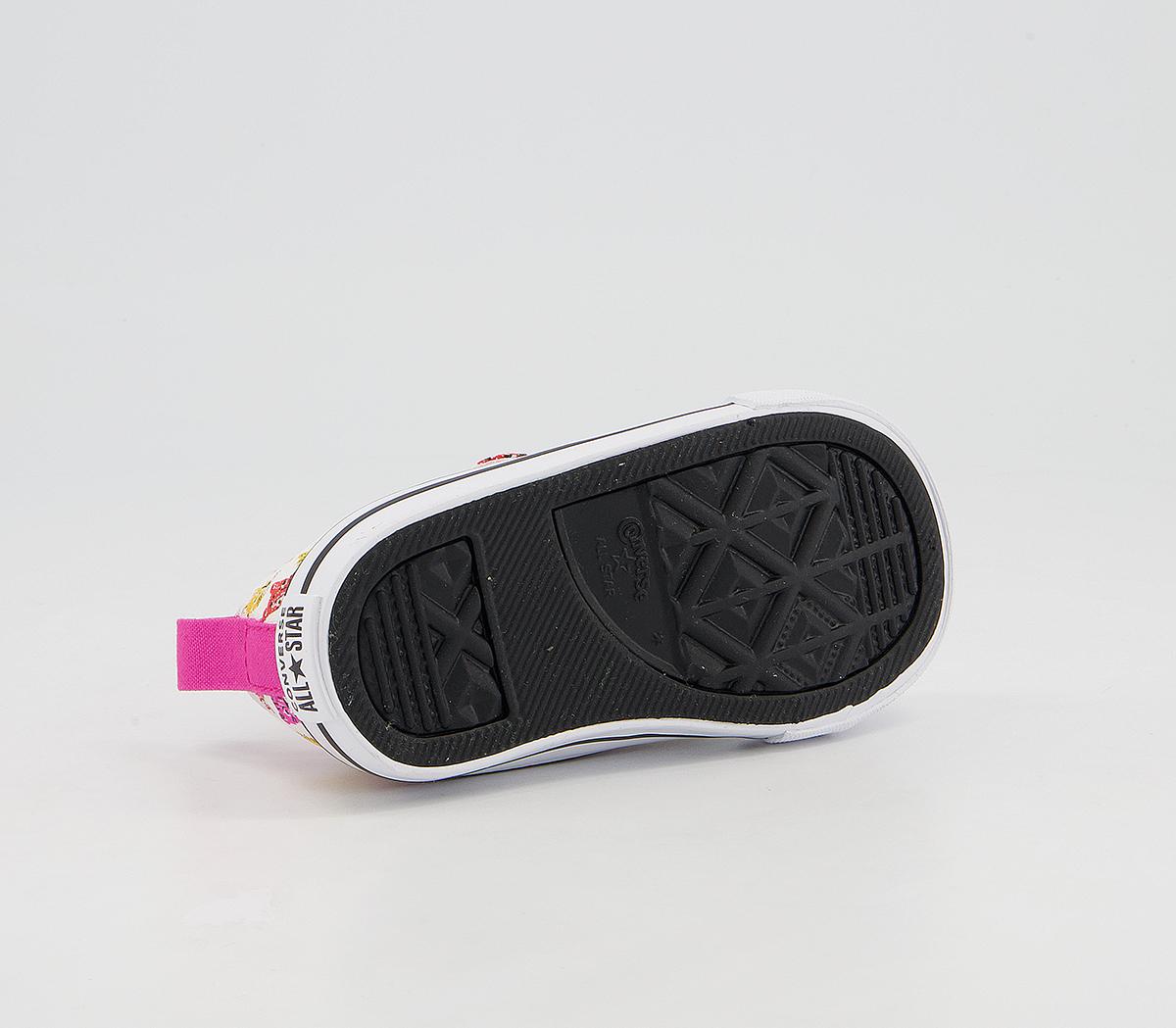 Converse All Star 2vlace Trainers Converse All Star 2vlace Trainers White Prime Pink Amarillo Jungle Cats