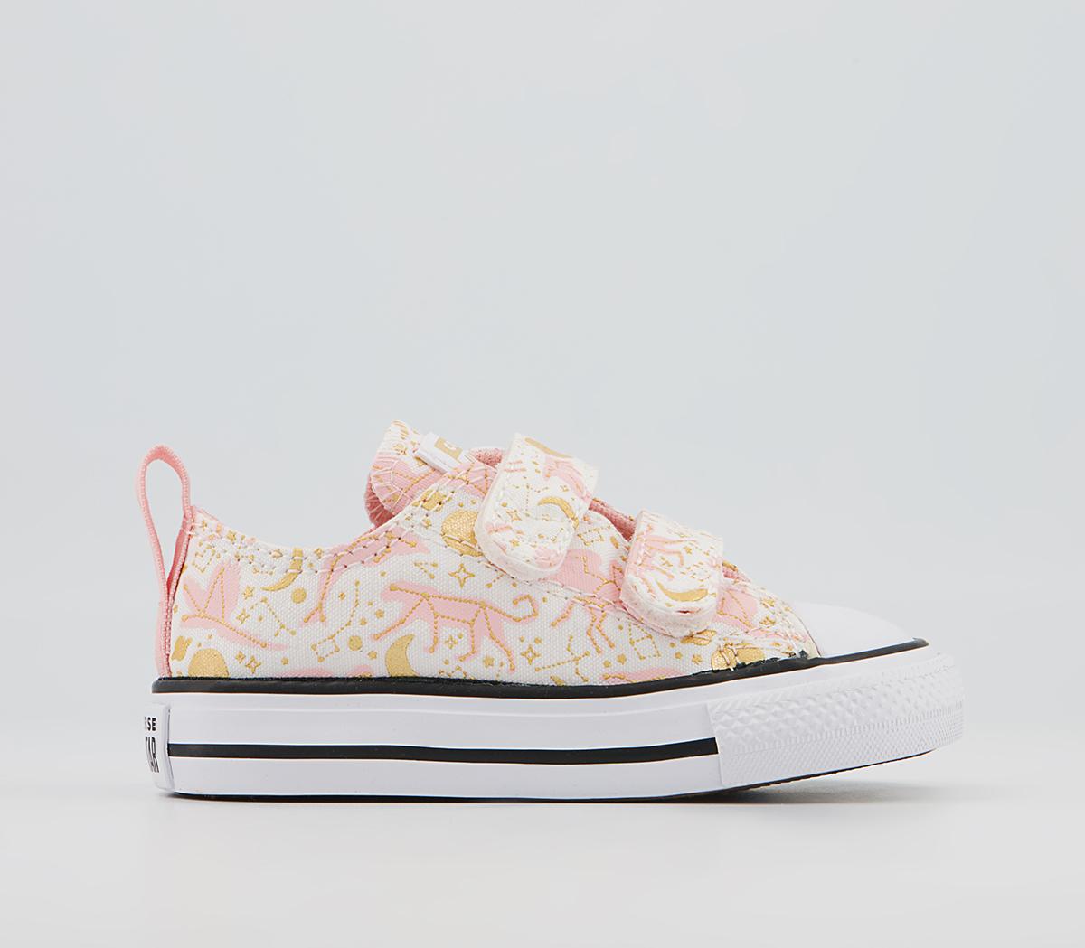 ConverseAll Star 2vlace TrainersWhite Storm Pink Gold Stars