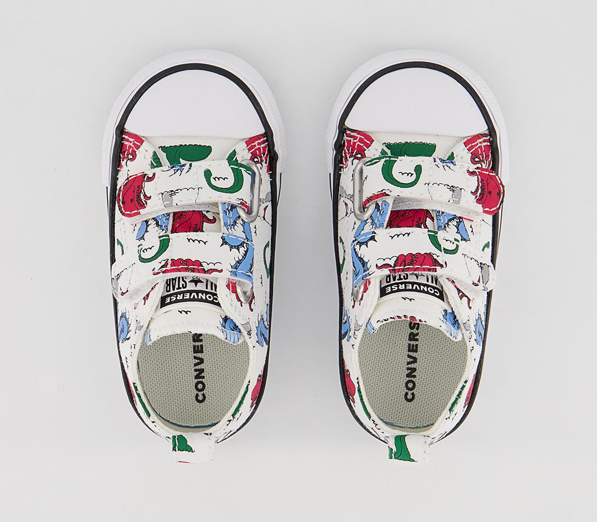 Converse All Star 2vlace Trainers Converse All Star 2vlace Trainers Under The Sea White Multi Black
