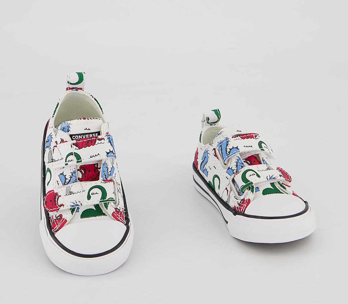Converse All Star 2vlace Trainers Converse All Star 2vlace Trainers Under The Sea White Multi Black