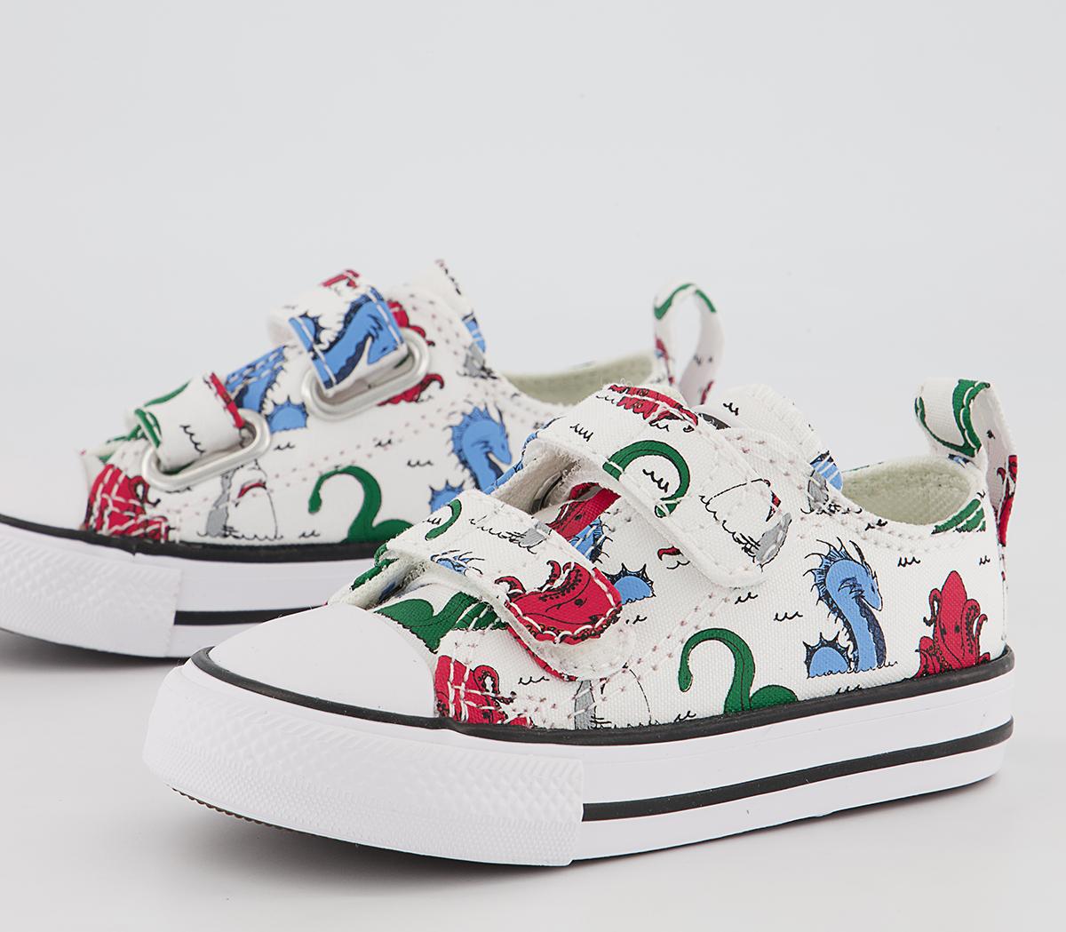 Converse All Star 2vlace Trainers Converse All Star 2vlace Trainers Under The Sea White Multi Black