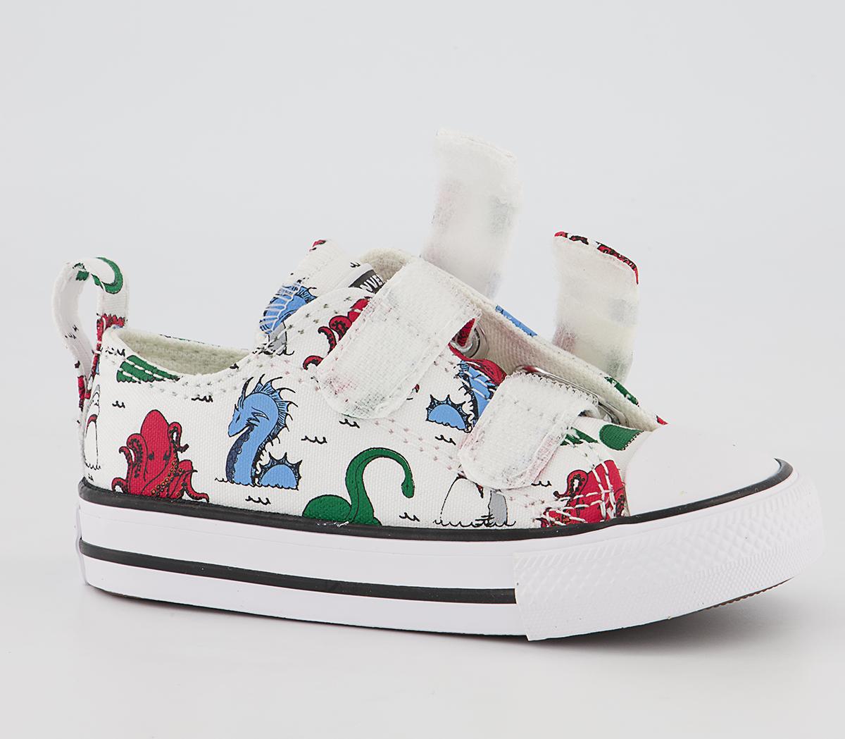 Converse All Star 2vlace Trainers Converse All Star 2vlace Trainers Under The Sea White Multi Black