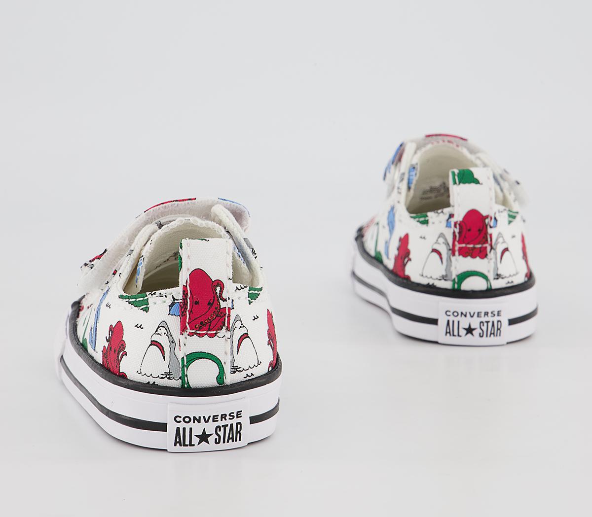 Converse All Star 2vlace Trainers Converse All Star 2vlace Trainers Under The Sea White Multi Black