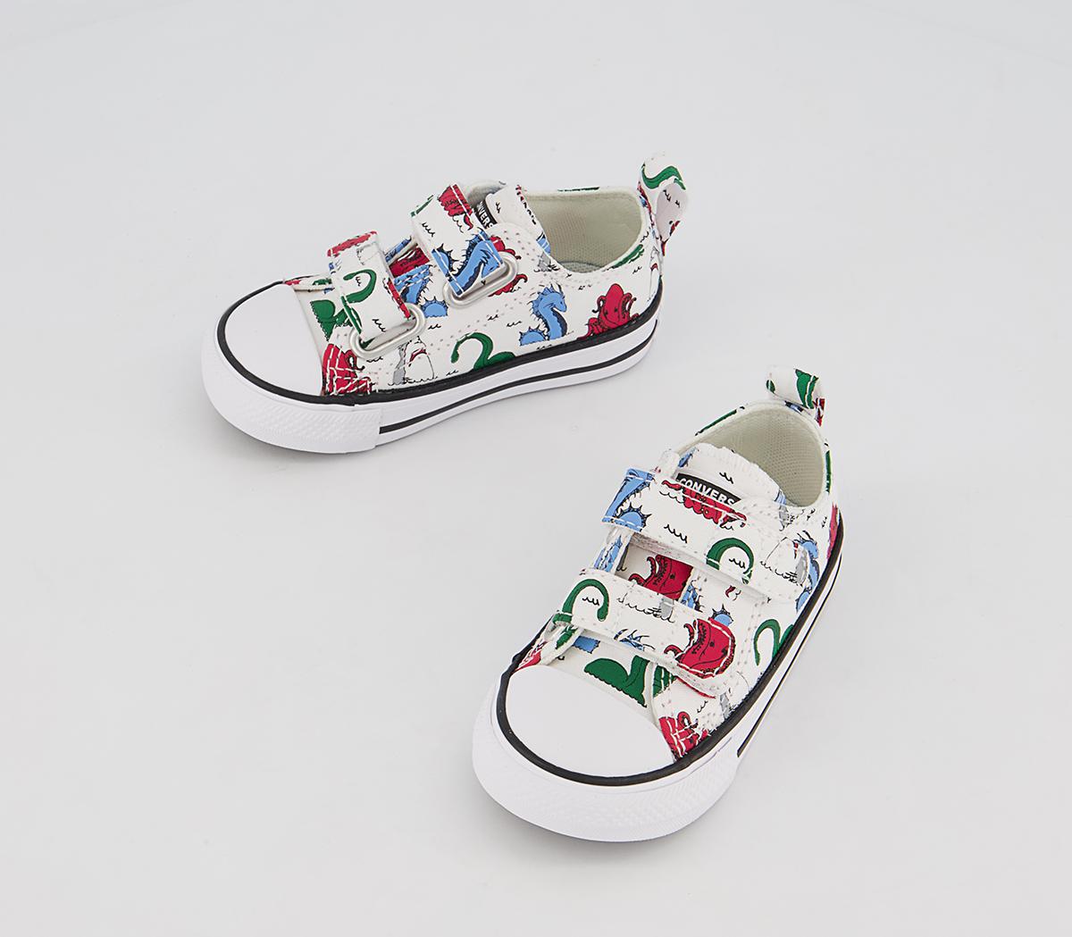 Converse All Star 2vlace Trainers Converse All Star 2vlace Trainers Under The Sea White Multi Black