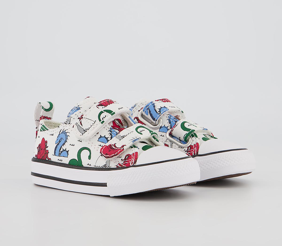 Converse All Star 2vlace Trainers Converse All Star 2vlace Trainers Under The Sea White Multi Black