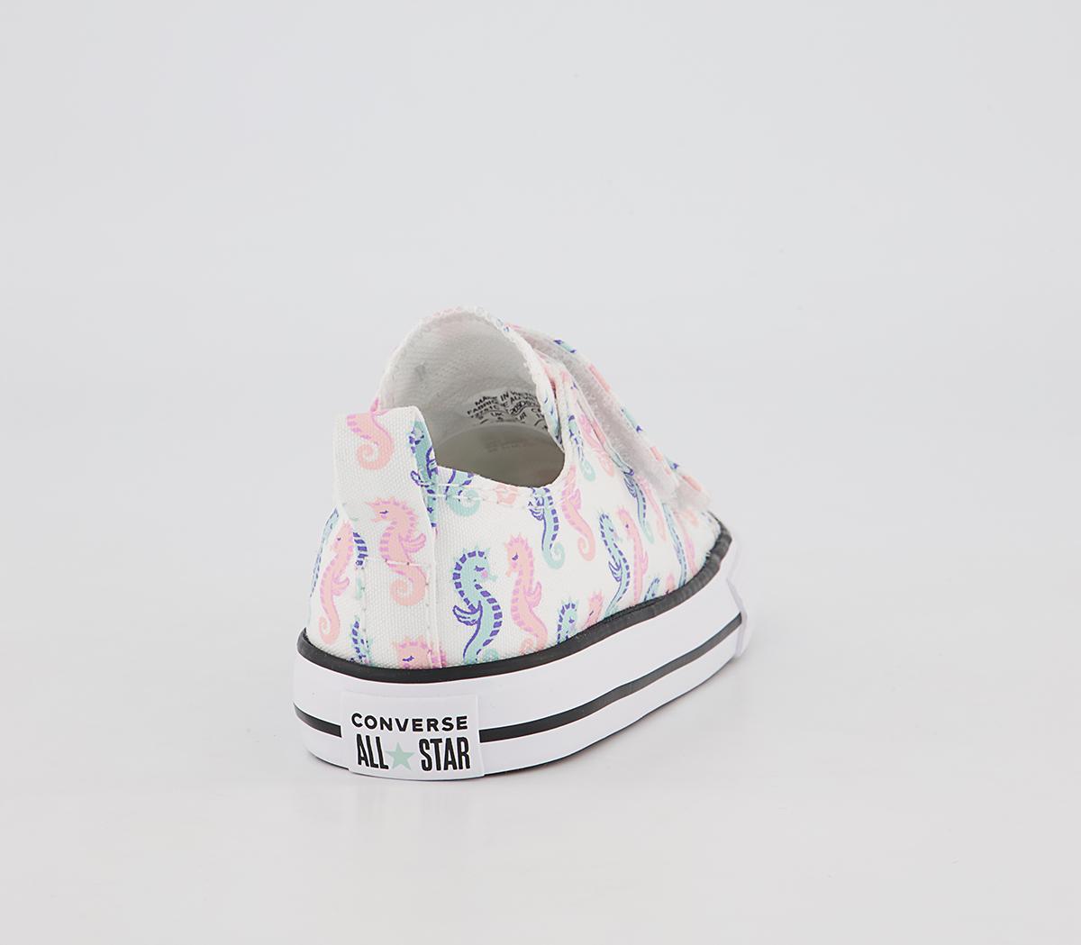 Converse All Star 2vlace Trainers Converse All Star 2vlace Trainers White Storm Pink Light Dew Seahorse