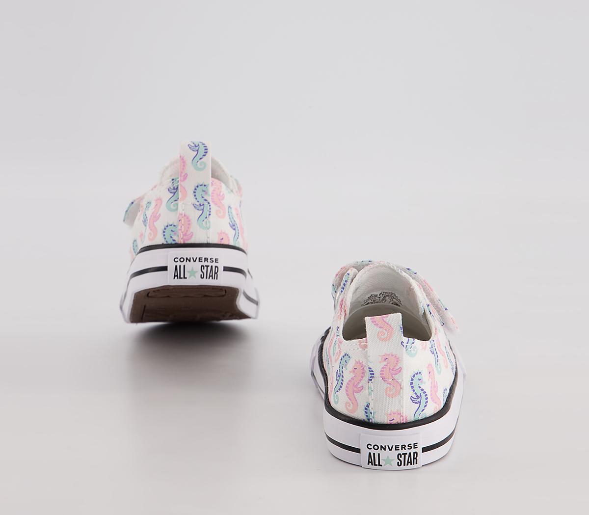 Converse All Star 2vlace Trainers Converse All Star 2vlace Trainers White Storm Pink Light Dew Seahorse
