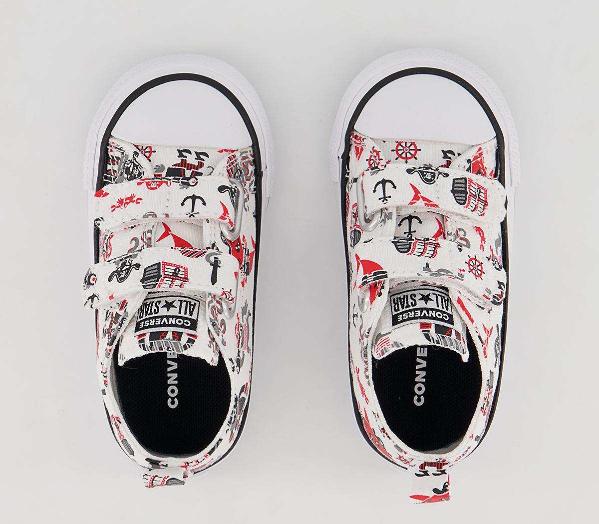 Converse All Star 2vlace Trainers Converse All Star 2vlace Trainers White University Red Black Pirates